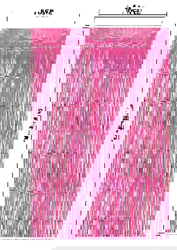 Cheetah Metallic Tinsel Curtain, 2M x 1M Pink