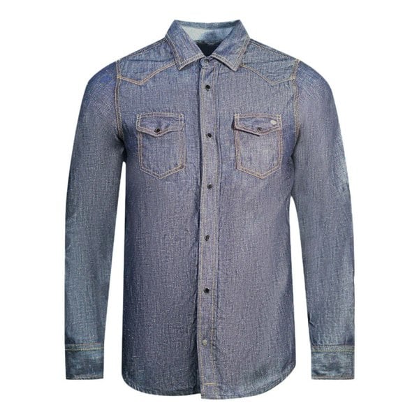 Diesel Dark Blue Long Sleeve Denim Shirt