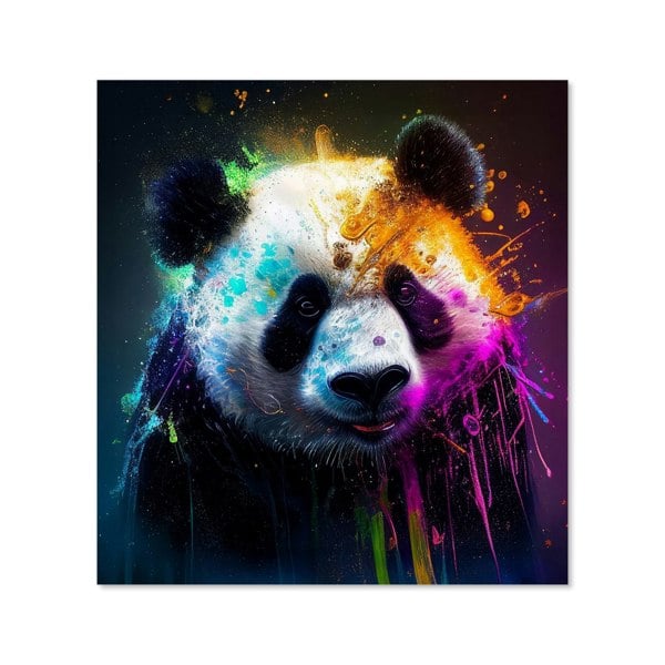 Warren Reed - Designer Panda Face Splashart Colourful Kitchen Splashback