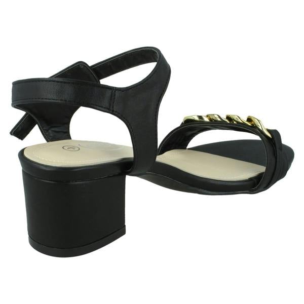 Spot On Ladies Spot On Mid Heel Mule Sandals F12022 - Wide Fit