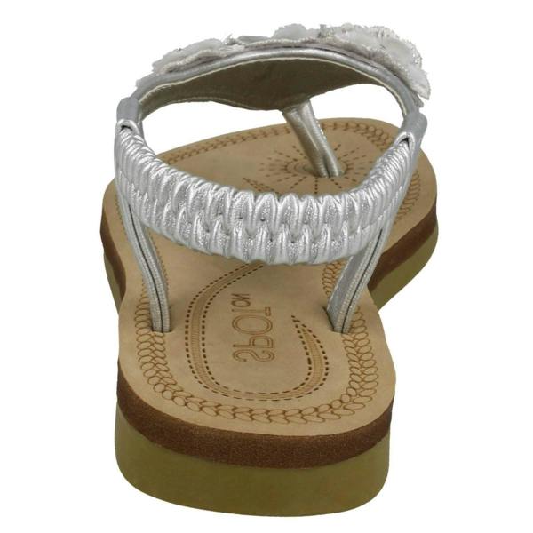 Spot On Girls Spot On Toepost Flower Trim Sandals