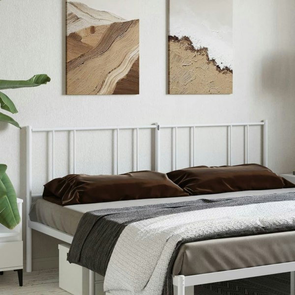 Berkfield Metal Headboard White 193 cm