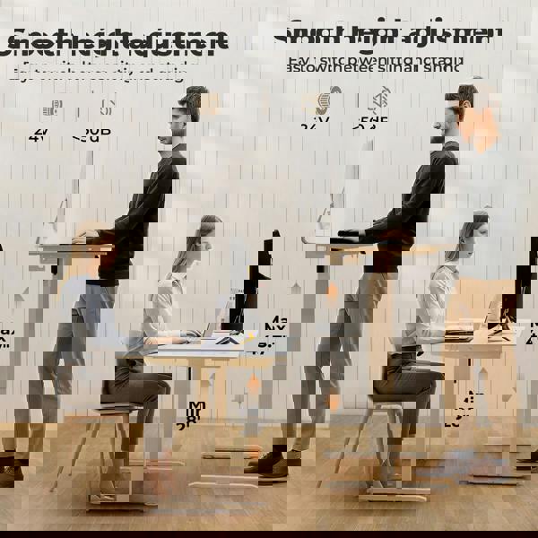 Levede Electric Standing Desk  Adjustable Height Workstation Metal Frame White