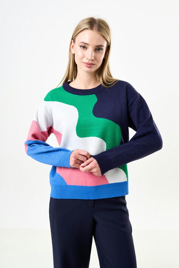 Abra Squiggle Engineered Jacquard Jumper