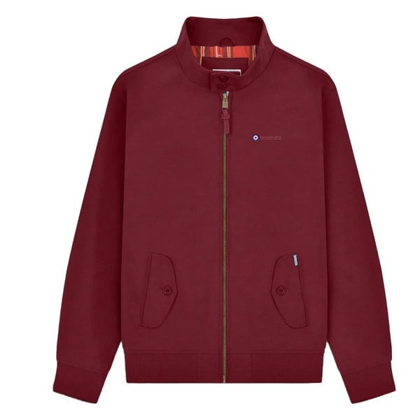 Lambretta Mens Shower Resistant Harrington Jacket - Burgundy