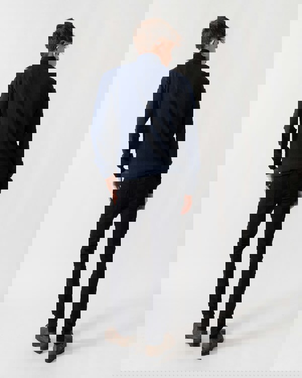 GANT Mens Cotton/Wool Blend Half Zip Jumper - 433 Evening Blue