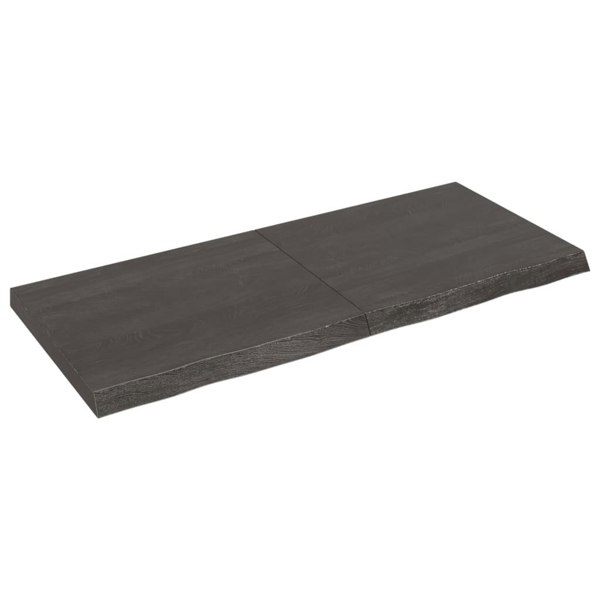 Berkfield Wall Shelf Dark Grey 140x60x6 cm Treated Solid Wood Oak