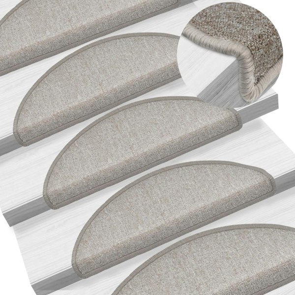 Berkfield Stair Mats 10 pcs 65x24x4 cm Taupe