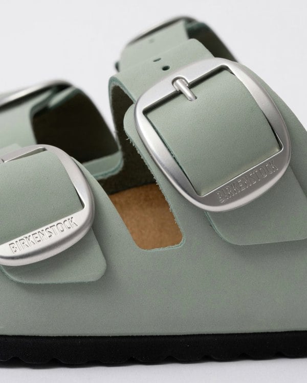 Birkenstock Arizona Big Buckle Nubuck Womens Sandals - Pure Sage