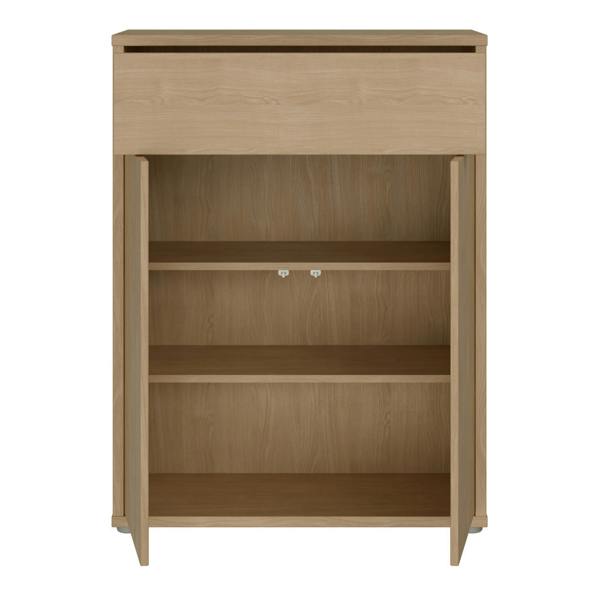 Furniture To Go Alice Springs Shoe Cabinet with 2 Doors Push-to-Open & 1 Drawer Push-to-Open in Elegancia Oak