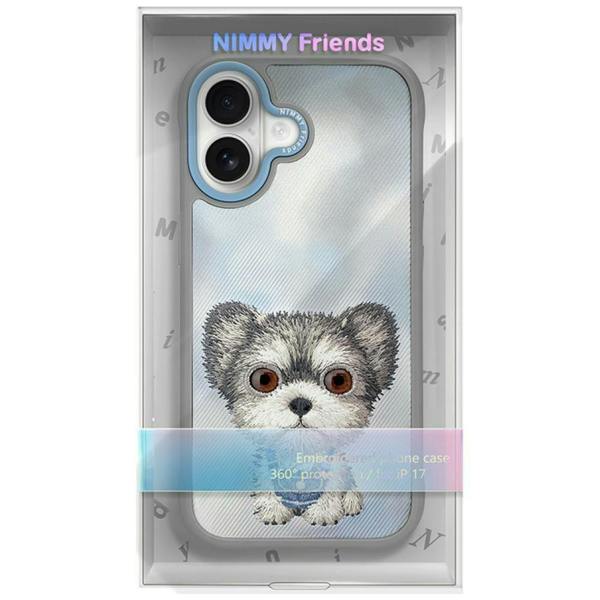 Nimmy Friends Nimmy Big Eye Cute Pet Yorkie Dog Case with MagSafe for iPhone 17 6.3" Grey Blue - N-XDY-IP17-027