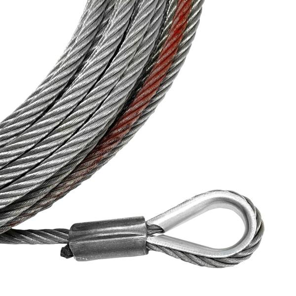 WINCHMAX Steel Rope 26m x 9.5mm, Hole Fix. Stainless Steel Roller Fairlead. 3/8 inch Black Clevis Hook. For winches up to 13,500lb.