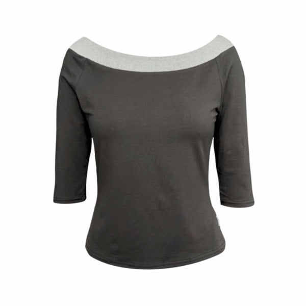 Frock Tales Boating Top - Charcoal And Grey Marl