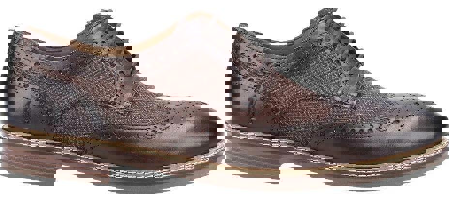 Hush Puppies Bryson Mens Wing Tip Brogue Smart Leather Lace Up Shoes