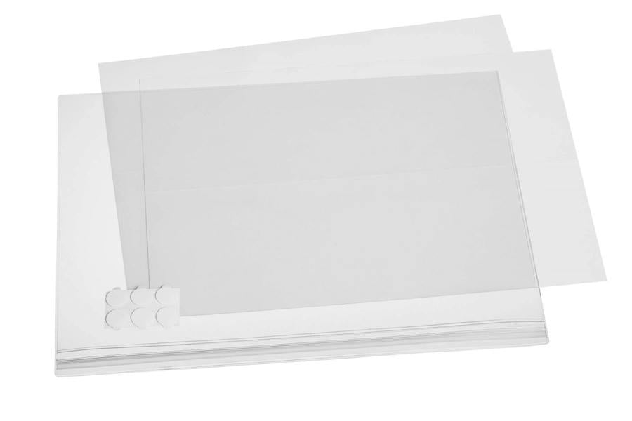 Durable Water Resistant UV Anti-Reflective Adhesive Pockets | 5 Pack | A3 Clear