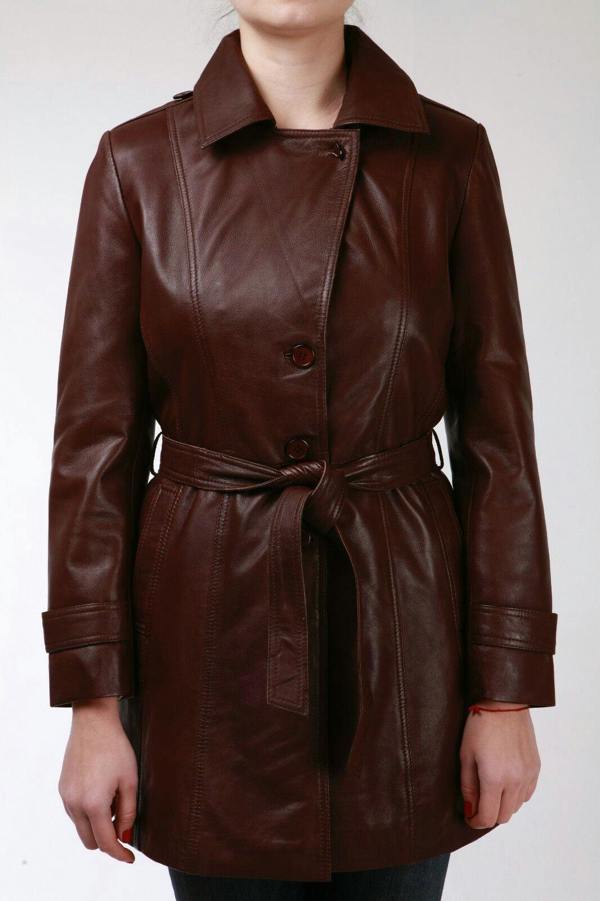 Infinity Leather Womens 3/4 Length Trench Coat-Ranchi