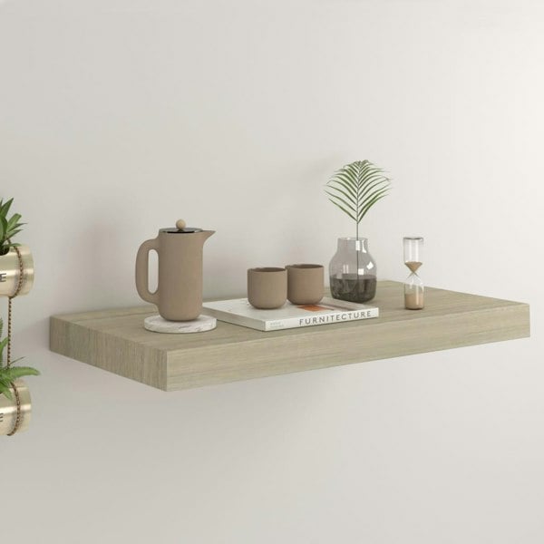 Berkfield Floating Wall Shelf Oak 50x23x3.8 cm MDF