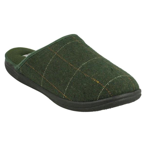 Padders Mens Padders Stag Detailed Mule Slippers Stag