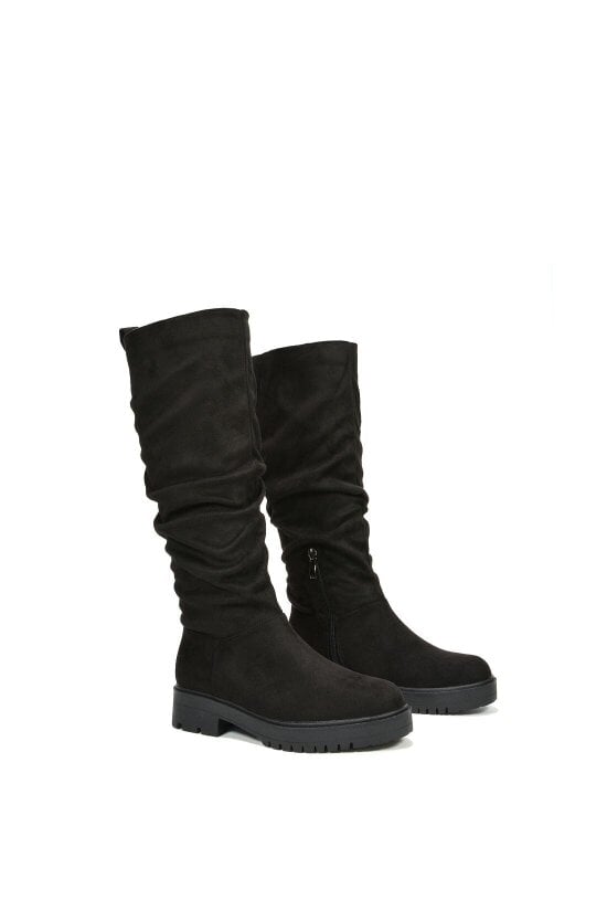 XY LONDON Chunky Sole Slouchy Knee High Boots