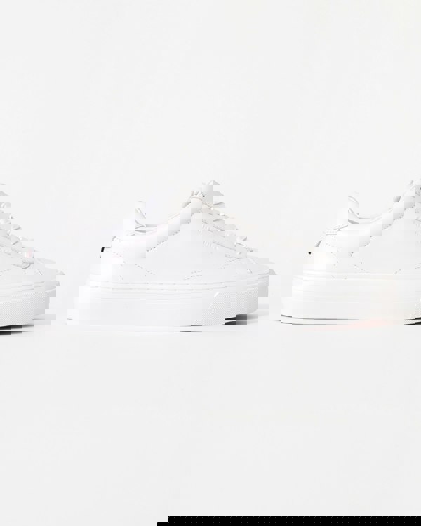 Tommy Hilfiger Premium Dress Nappa Leather Mens Cupsole Trainers - White