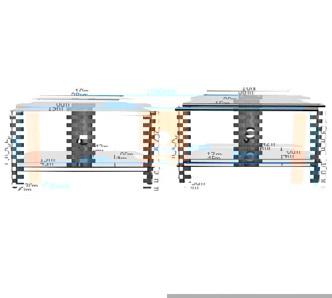 Dorel Home Century TV-Stand Light Oak/Glass ADCE1500-LO