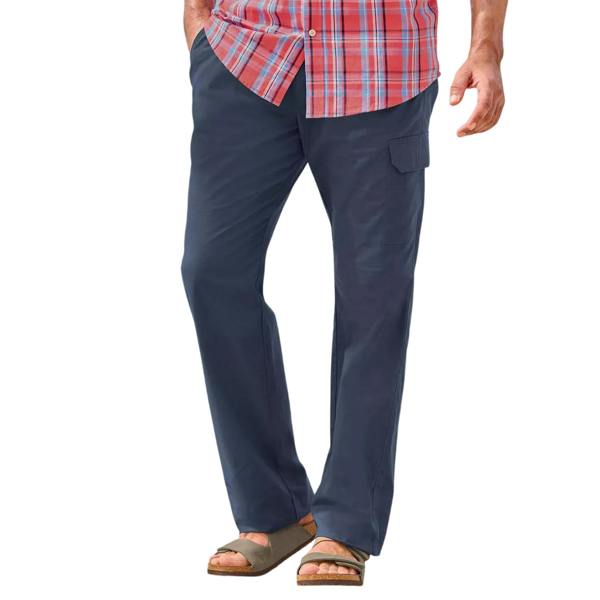 Atlas For Men Mens Relaxed Fit Cargo Trousers - Navy