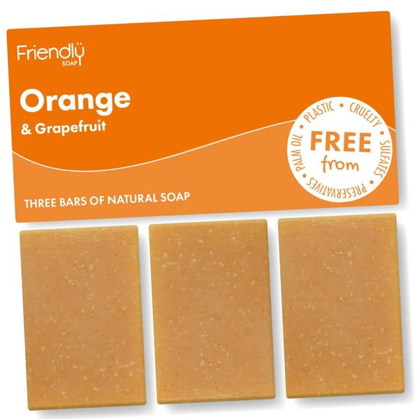 Friendly Soap 3 Pack - Natural Soap - Orange & Grapefruit