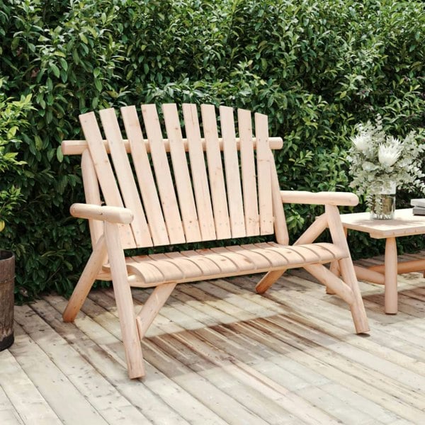 Berkfield 2-Seater Garden Bench 119x85x98 cm Solid Wood Spruce
