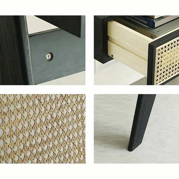 Lambeth Office Desk, Black with white desk office chair