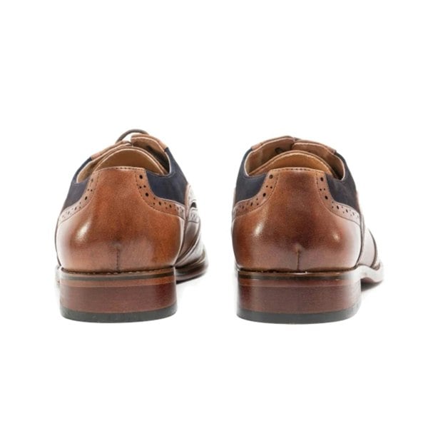 Goor GRANT Mens Two Tone Brogues Dark Tan/Navy