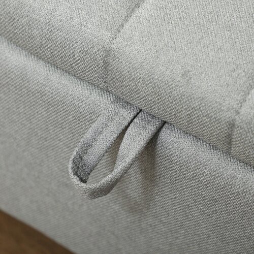 Wyld Haus Harika Linen Look Light Grey Storage Ottoman