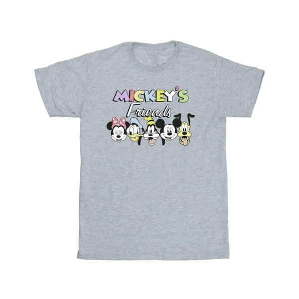 Disney Mens Mickey Mouse And Friends Faces T-Shirt - Sports Grey