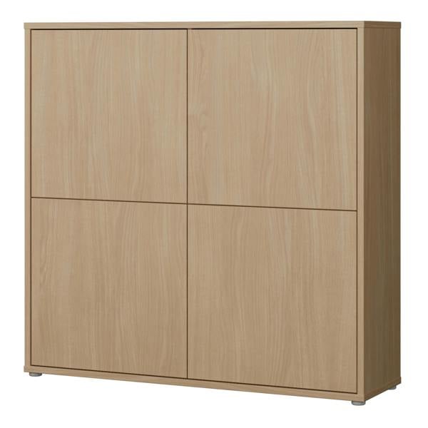Furniture To Go Alice Springs 4 Door Large Storage Cabinet with Push-to-Open Doors in Elegancia Oak