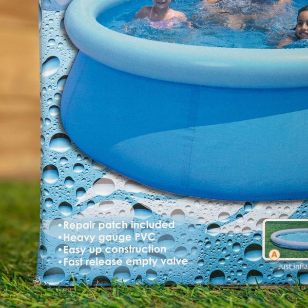 Samuel Alexander 8ft 2.4m Deep Quick Up Garden Family Paddling Pool