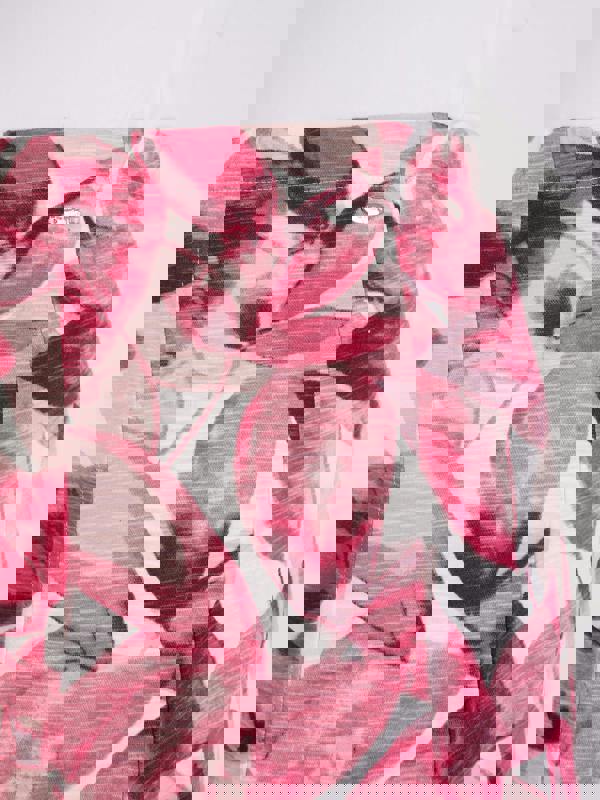 TIGI Summer Scattered Leaf Print Skirt- Short