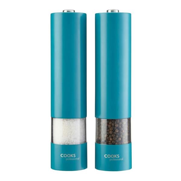 Cooks Professional Electric Salt and Pepper Mill Set | Teal