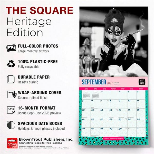 Pride Art of Drag Calendar 2027, Wall Calendars, Month To View, Art, Gift