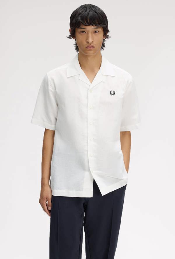 Fred Perry Linen Blend Revere Collar Shirt