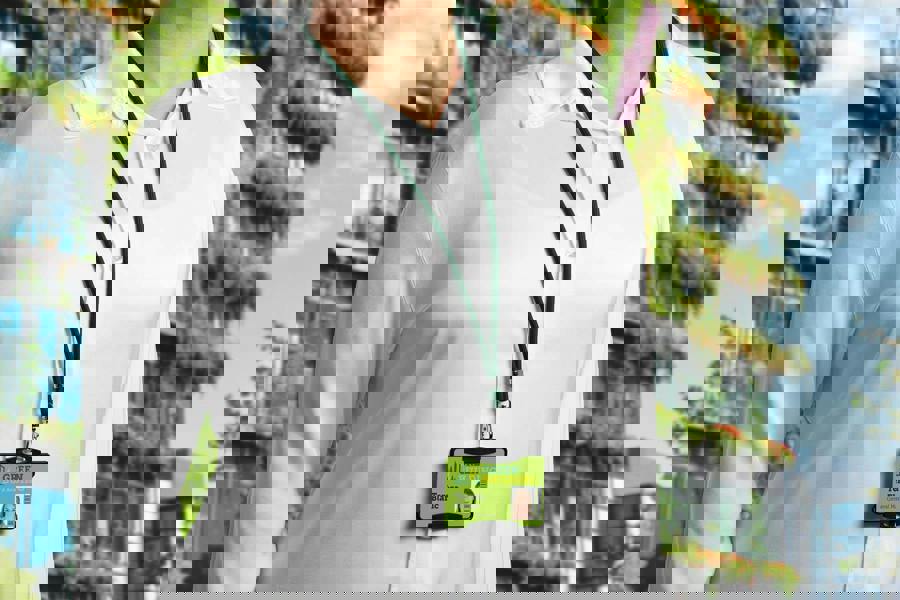 Durable Soft Recycled Fabric Lanyards with Safety Release| 10 Pack | Green