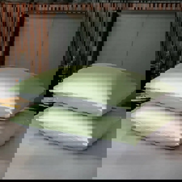 Anyhouz Anycozy Duvet Comforter Set Twin Green/ Light Grey Egyptian Cotton Thick Blanket Bedspread 4 Pcs Bed Set