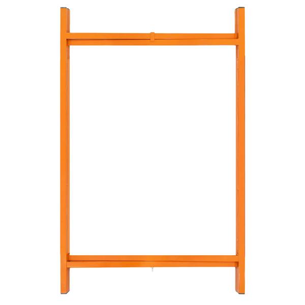 Bright orange mortar board stand, 750mm high, featuring a sturdy metal frame with a rectangular shape and smooth finish, ideal for display