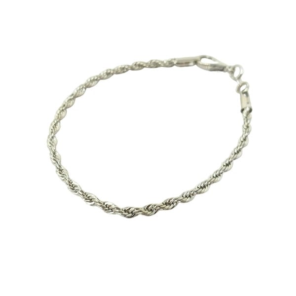 Rope Chain Shiny Silver Minimalist Elegant Bracelet