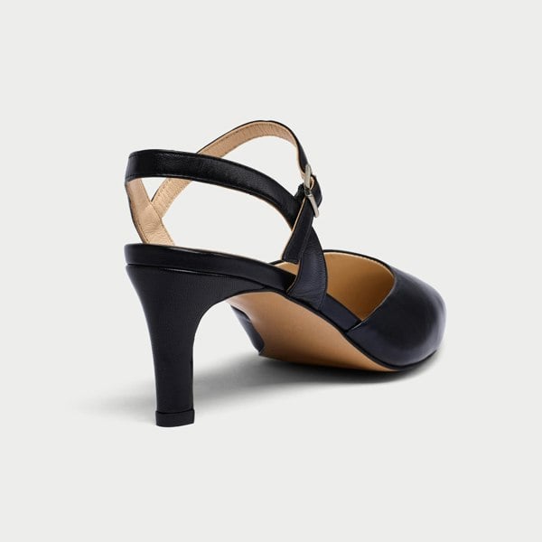 Calla Shoes Patricia - Black Leather Heels