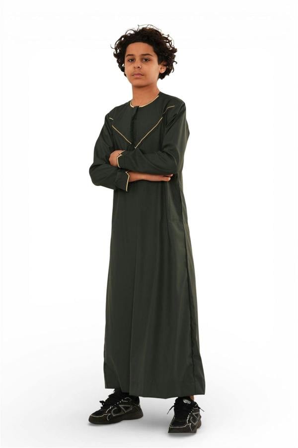 Infinity Leather Kids Boys Ramadan Moroccan Jubba Robe Djellaba Eid Thobe - K-TT-006