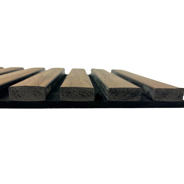 Wallsupply UltrAcoustic Eco Tile Wood Effect Recycled Felt & EPS Acoustic Slat Wall 58 x 29cm Panels, 6pcs 1.01m², Walnut