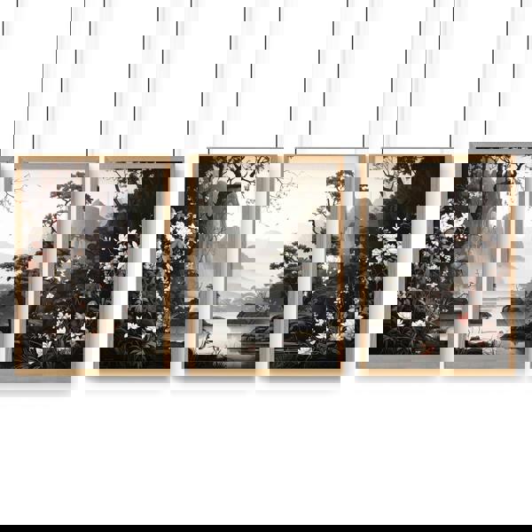 Pictures For Living Room Wall | Set of 3 Chinoiserie Wall art Prints