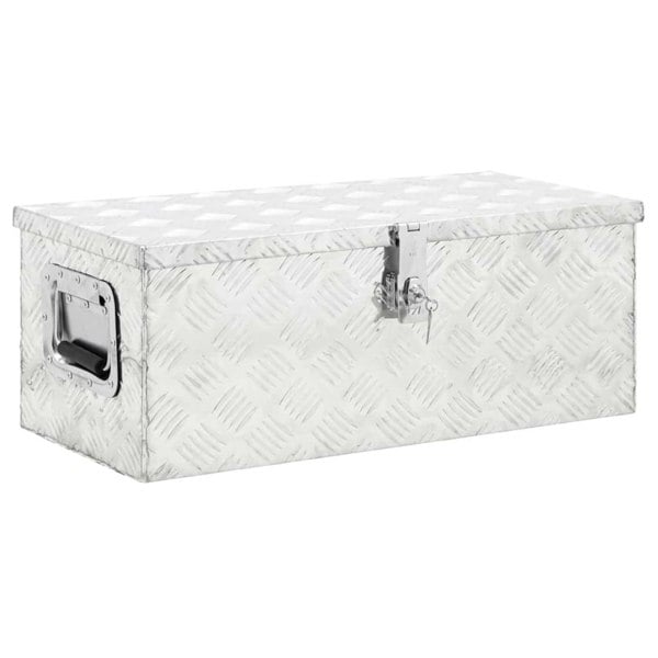 Berkfield Storage Box Silver 70x31x27 cm Aluminium