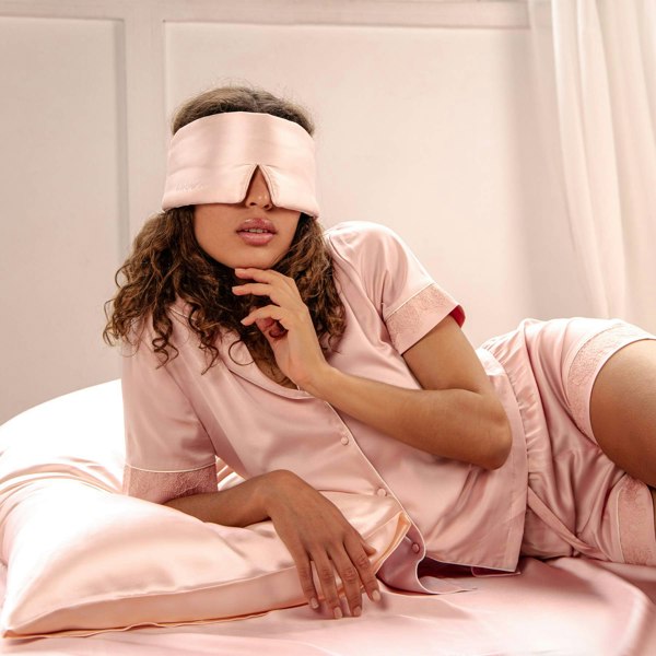 Drowsy Sleep Co Silk Sleep Mask - Sunset Pink