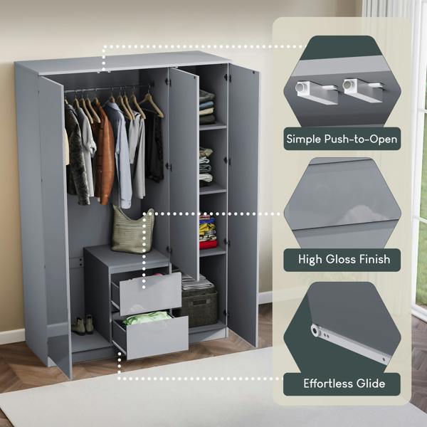 Vida Designs Glinton 3 Door 2 Drawer Wardrobe