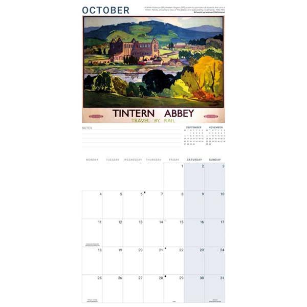 National Railway Museum, Railway Poster Art Calendar 2027, Wall Calendars, Month To View, Travel, Gift